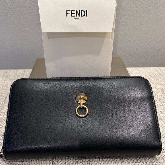 Authentic Fendi Vitello Liberty Century Lucido By The Way Zip Around - Picture 2 of 8